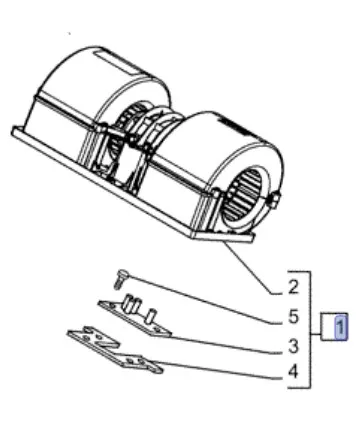 87663955 - Моторвентилятор электр. (без климатконтр.) в сборе с электрон. упрем T7/Pm.